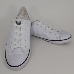 Converse All Star Leather Low Top - White - Women's 8.5